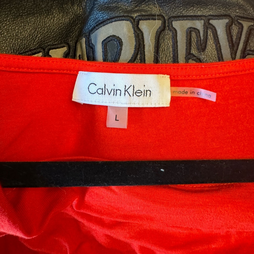 Calvin Klein Ruched Red Tank Top - Picture 3 of 3